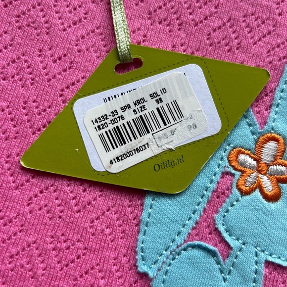 Oilily NWT pink pointelle short sleeved shirt with bunny detail size 98 (3-4) - Picture 3 of 11